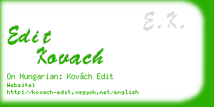 edit kovach business card